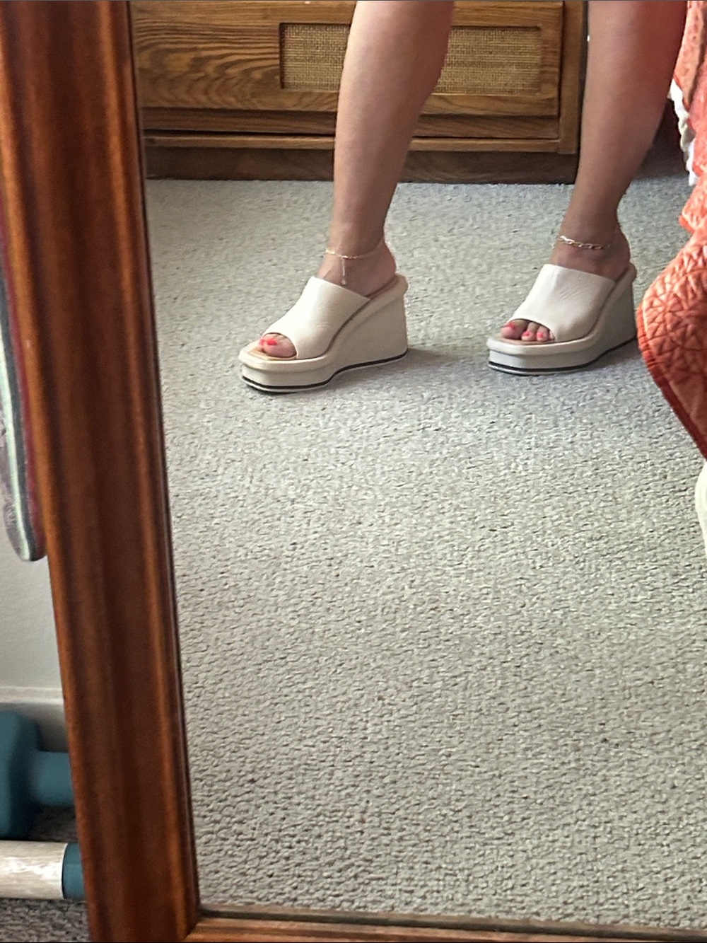 Paloma Barcelo Cream Platform Wedge Slide - Picture 8 of 14